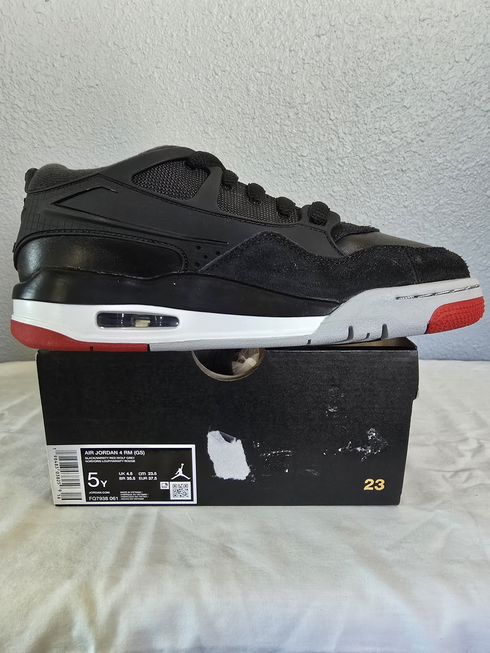 Air Jordan 4 Retro Low Shoes - Black/Gray/Red - Picture 2 of 4